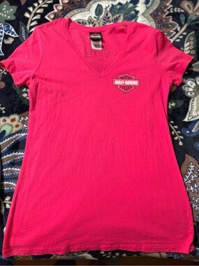 Harley-Davidson Bright Pink V-Neck Tee